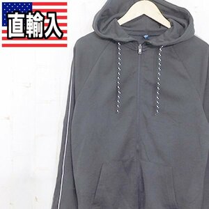 アメリカ直輸入古着　H&M■DIVIDED スウェットパーカー フーディ ラインデザイン■ブラック※RY2613051