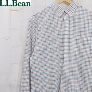 エルエルビーンL.L.Bean■コットン長袖シャツ チェック柄 ボタンダウン WRINKLE RESISTANT■M-REG■ホワイト系　※2414043