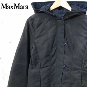 マックスマーラMaxMara■リバーシブル ジップジャケット■36■ブラック/カーキ系　ジャンパー　ブルゾン　※0d25291