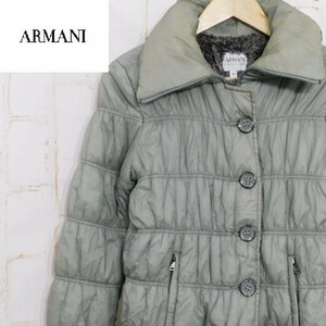  Armani koretsio-niARMANI# car - ring nylon jacket #44# green group jumper blouson lady's *1401259