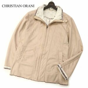 CHRISTIAN ORANI クリスチャンオラーニ 秋冬 フェイク ムートン★ フルジップ ジャケット コート Sz.LL　メンズ 大きい　C2T12467_C#N