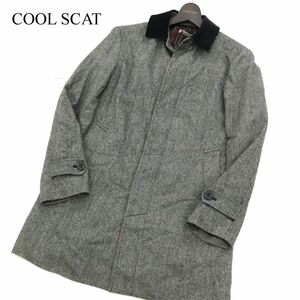 COOL SCAT クールスキャット 秋冬 裏地ストライプ ウール★ ステンカラーコート Sz.1　メンズ グレー　C2T12660_C#N