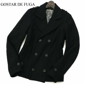 GOSTAR DE FUGA ゴスタール ジ フーガ 秋冬 裏地総柄！メルトンウール★ Pコート Sz.44　メンズ 黒　C2T12997_C#N