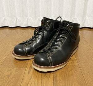 美品☆[安藤製靴 NERO] ラインマン モンキーブーツ 25cm程度 本革 ブラック ネロ