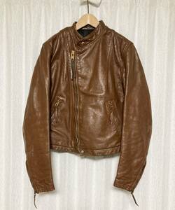 [70s Langlitz Leathers] CASCADE GOAT SKINgo-tos gold Cath ke-do semi Double Rider's leather jacket 70 period Brown mountain sheep leather 