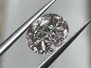 モルガナイト 甲州貴石切子 PlusThree 灯カット 2.35ct 4月誕生石 約10.01×8.00×3.82mm オーバルカット 天然石 ケース サイン入カード付