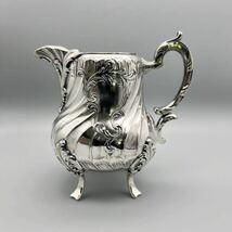 クリストフル Christofle シュガーポット クリーマー セット ガリア シルバー GALLIA SILVER 4204 ロココ ロカイユ アンティーク_画像7