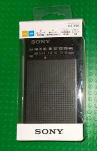 ICF-P26 SONY 新品未使用 備品有 受信確認済 完動品 ワイドFM AM FM 通勤 防災 オフィス キッチン 競馬 登山 ハイキング レジャー ソニー 