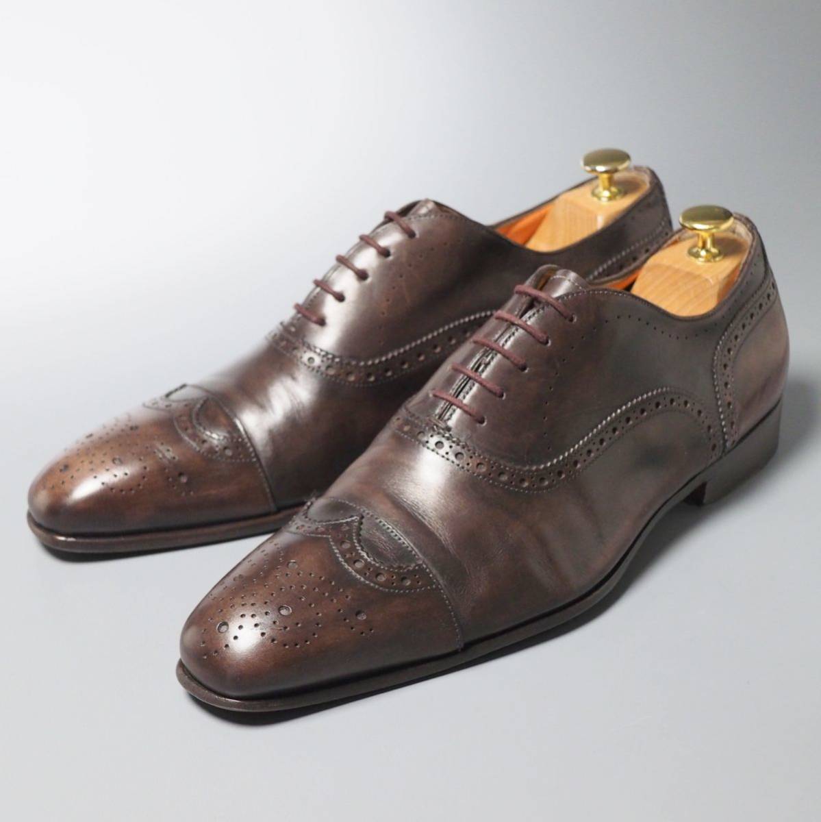 SANTONI サントーニ ウィングチップ 革靴 レザー 8.5F-