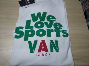 VAN JAC 　HP店舗限定　　長袖WE LOVE SPORTSプリントTシャツ　 　ホワイト　　LL 　新品未使用　　入手困難　