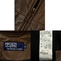 【B1921】【ビッグサイズLL】POLO RALPH LAUREN ポロラルフローレン レザージャケット キルティングジャケット オールレザー 羊革_画像9