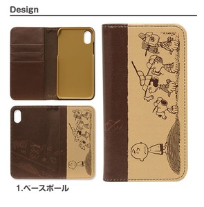  new goods iPhoneX case SNOOPY Snoopy iPhone X iPhoneX iPhone XS case notebook type smartphone case Baseball baseball tea color series light brown group 