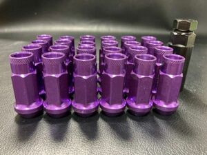 24本 紫 P1.5 M12 パジェロ スチールナット レーシングナット ホイールナット 48mm 送料無料 24個 ラグ ロング JDM パープル ハイエース