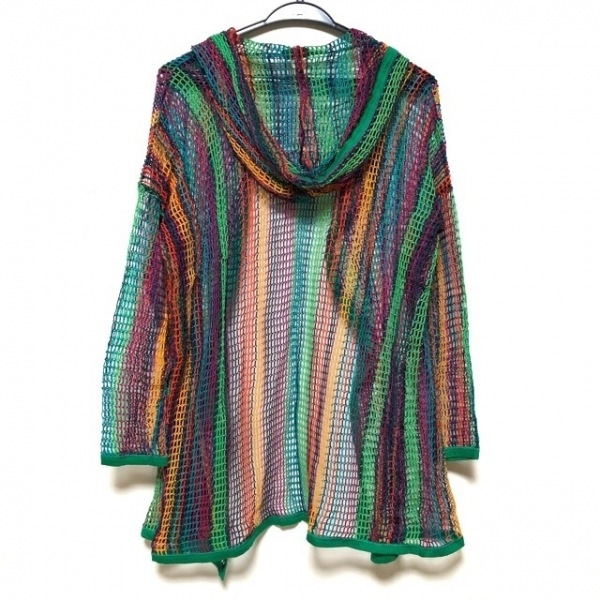 ミッソーニ MISSONI カーディガン サイズM - グリーン×オレンジ×マルチ