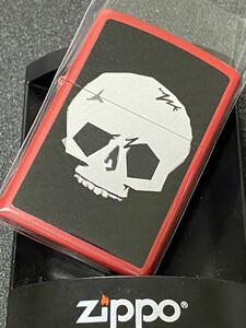 zippo ドクロ スカル レッド 前面加工 希少モデル 2015年製 シルバーインナー 2015年製