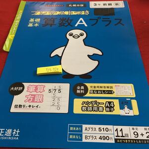 Y23-920 基礎基本 算数Aプラス 3年生 ドリル 計算 テスト プリント 予習 復習 国語 算数 理科 社会 英語 家庭科 家庭学習 非売品 正進社