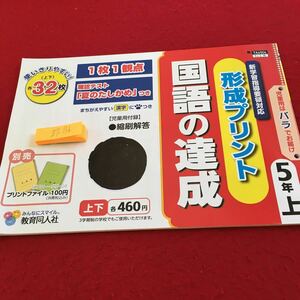 Z7-136 形成プリント 国語の達成 5年生 ドリル 計算 テスト プリント 予習 復習 国語 算数 理科 社会 英語 家庭学習 非売品 教育同人社