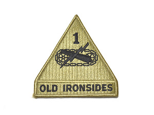 米軍実物 陸軍 第一機甲師団 OLD IRONSIDES パッチ ワッペン ベルクロ付き OCP用 マルチカム ARMY F086