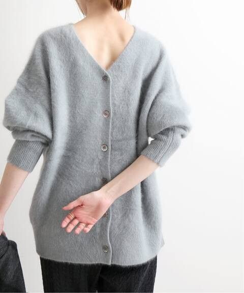 IENA【イエナ】☆ラクーン2WAY 後ろ開きカーディガン 新品サックスブルーB