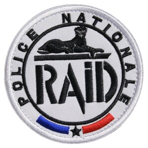 ミリタリーワッペン フランス国家警察 RAID 黒豹 ベルクロ ミリタリーパッチ レイド France Poloce