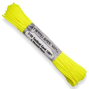 ATWOOD ROPE タクティカルコード ネオンイエロー 30ｍ アトウッドロープ 紐 靴ひも 靴紐 neyellow