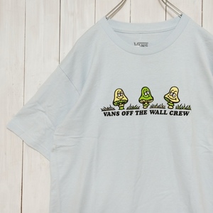 即決【新品】VANS　USバンズ　Tシャツ　ブルー　S　★HAPPY MUSHROOMS