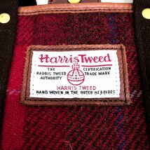 ●HEMING'S×Harris Tweed ヘミングス ハリスツイード トートバッグ 赤系 レッド系 チェック 部分本革 レザー ハンドバッグ レディース_画像4