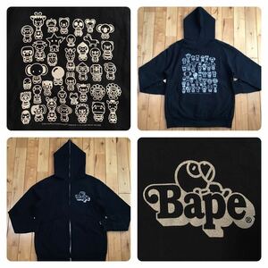 シルバーラメ BABY MILO animal オールスター パーカー Mサイズ ネイビー a bathing ape BAPE full zip hoodie エイプ ベイプ マイロ w6