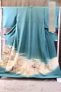 [ kimono fi] color tomesode /. light woven /.. color / flat cheap . volume / silk / formal / brand new / length 160cm/ wedding /12238