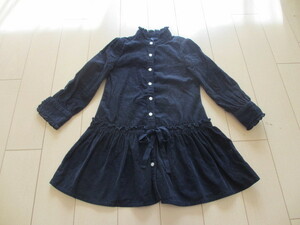 *1~2 times use *USED! Ralph Lauren dark blue corduroy cloth One-piece 3T*100.*