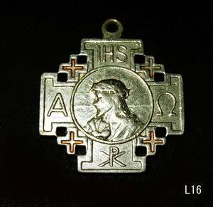 L１６ ビンテージ キリスト教 メダイ 検 クロス 十字架 パーツ 素材 聖品