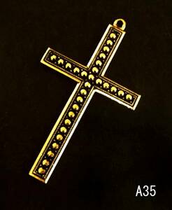 A３５ ビンテージ 十字架 クロス キリスト教 検 メダイ パーツ 素材