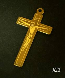 A２３ ビンテージ 十字架 クロス キリスト教 検 メダイ パーツ 素材