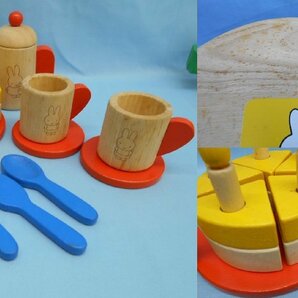 知育玩具 中古 木製おもちゃ まとめて/木の電車 レール/おままごと/ミッフィー/パズルなどの画像9
