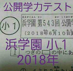 浜学園　小１　2018年　公開学力テスト　算数　国語　フルセット