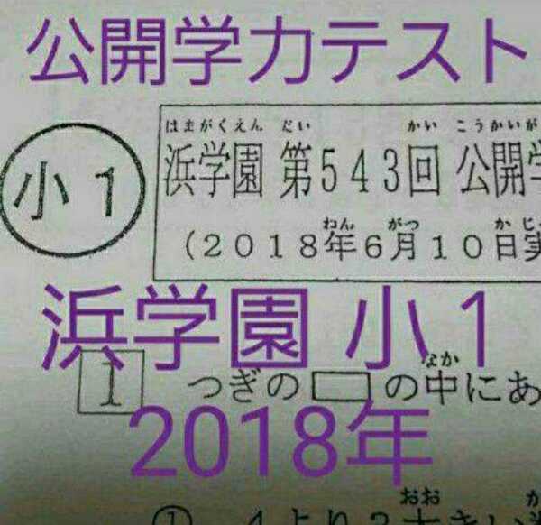 浜学園 小1 2018年 公開学力テスト 算数 国語 フルセット