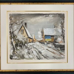 【特価】　≪　 モーリス・ド・ヴラマンク 　≫　 オリジナルリトグラフ【 石版画 】 　 SOUS LA NEIGE 　 1963年 　 MOURICE DE VLAMINCK