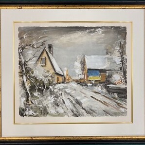 【特価】 ≪ モーリス・ド・ヴラマンク ≫ オリジナルリトグラフ【 石版画 】 SOUS LA NEIGE 1963年 MOURICE DE VLAMINCK