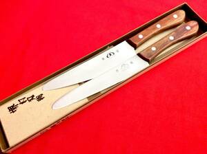 [ COOK ACE kitchen knife two book@ together ] Cook Ace blade .174/171mm total length 295/289mm secondhand goods shef cooking person worker book@ job 