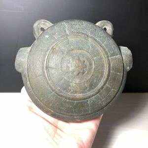 コレクション　江戸時代 鰐口　古銅　金工 仏具 施主太郎兵衛 安禾寺不動 骨董品　アンティーク　F2