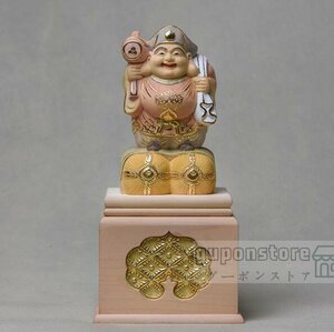 極上品 総檜材　七福神　大黒天立像 仏教工芸品　木彫仏教　精密彫刻　仏師で仕上げ品