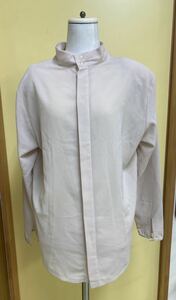 [K.T. KIYOKO TAKASEki ширина ta катушка блуза ] рубашка длинный рукав бежевый полиэстер 100% женский б/у одежда [C8-1③]1202