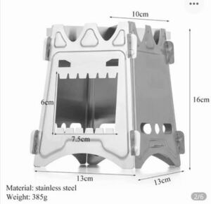 折りたたみ式 ステンレス製 薪ストーブ (ウッドストーブ)