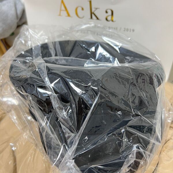 新品未使用Acka sample sale ウールハットブラックキャスケット帽子