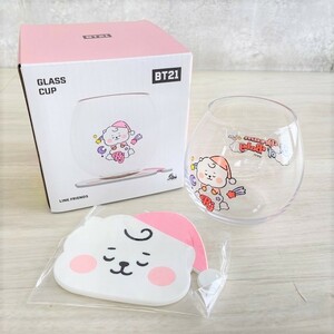 BT21 グラスカップ&コースターセット RJ 新品 ソロモン商事 CKS-BT21-A-RJ BTS 防弾少年団 × LINE FRIENDS コラボ グッズ / 31208 在★21