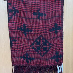  large size stole /Daily russet/ Russet / new goods unused / monogram / red / school muffler / protection against cold / warmer / stole muffler 