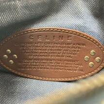 1円《極美品》 CELINE パリマカダム アクセサリーポーチ セカンドバッグ ゴールド金具 総柄 セリーヌ クラッチバッグ デニム レザー _画像9