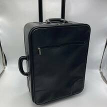 1円《極美品》 LOEWE キャリーケース 大容量 ビジネスバッグ 旅行バッグ アナグラム シルバー金具 ロエベ キャリーバッグ ブラック レザー_画像1