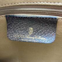 1円《極美品》 OLD GUCCI ショルダーバッグ GG シェリーライン スプリーム スクエア型 グッチ ポシェット 斜め ネイビー PVCレザー 049_画像9