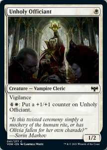 MTG ■白/英語版■ 《不浄なる祭司/Unholy Officiant》イニストラード:真紅の契り VOW